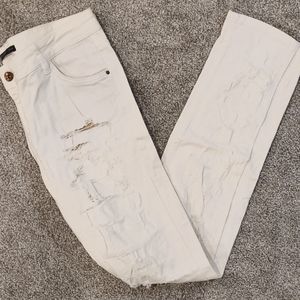 Pull&Bear white distressed jeans